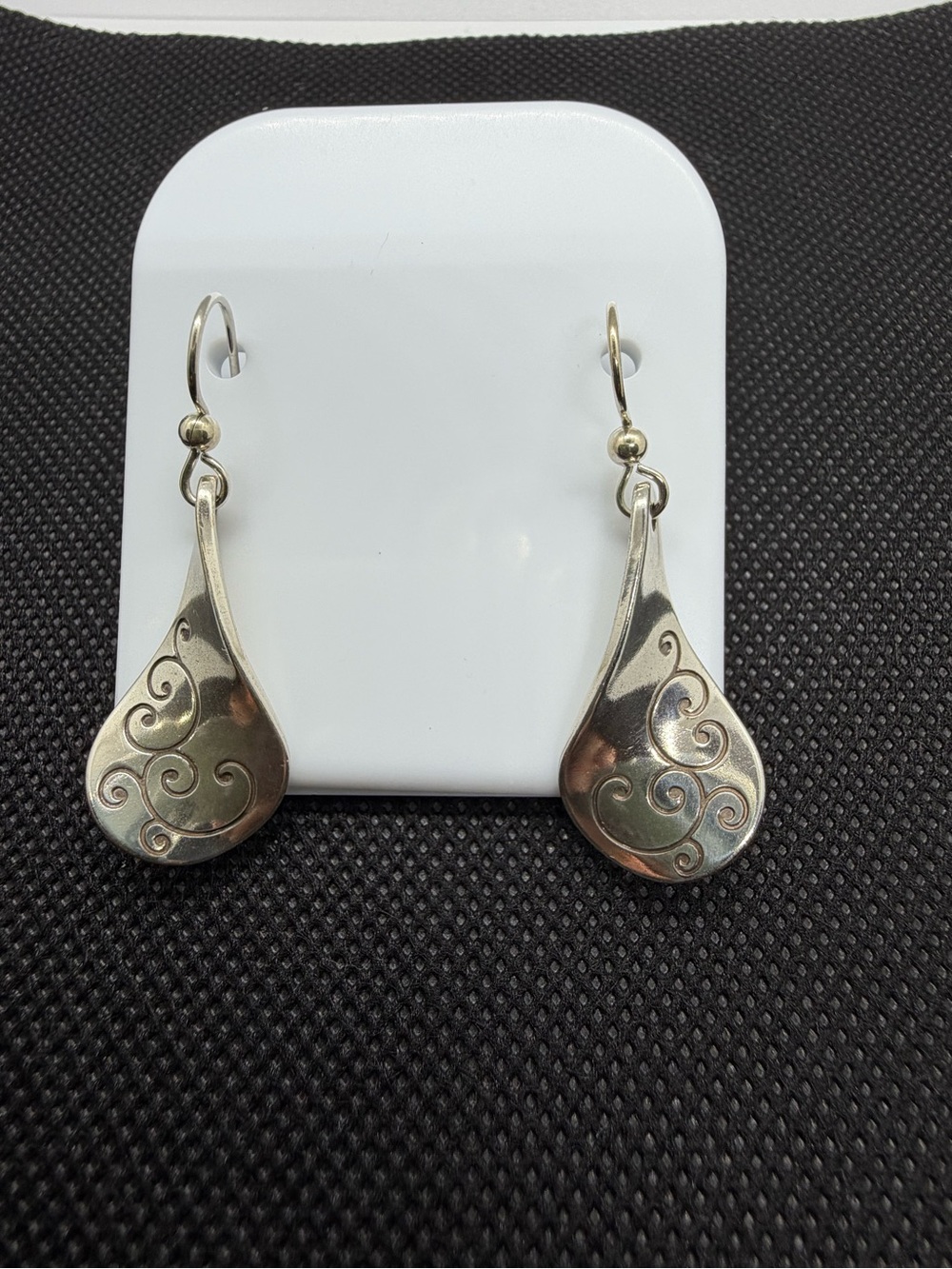 Brighton Silver Swirl Teardrop Earrings